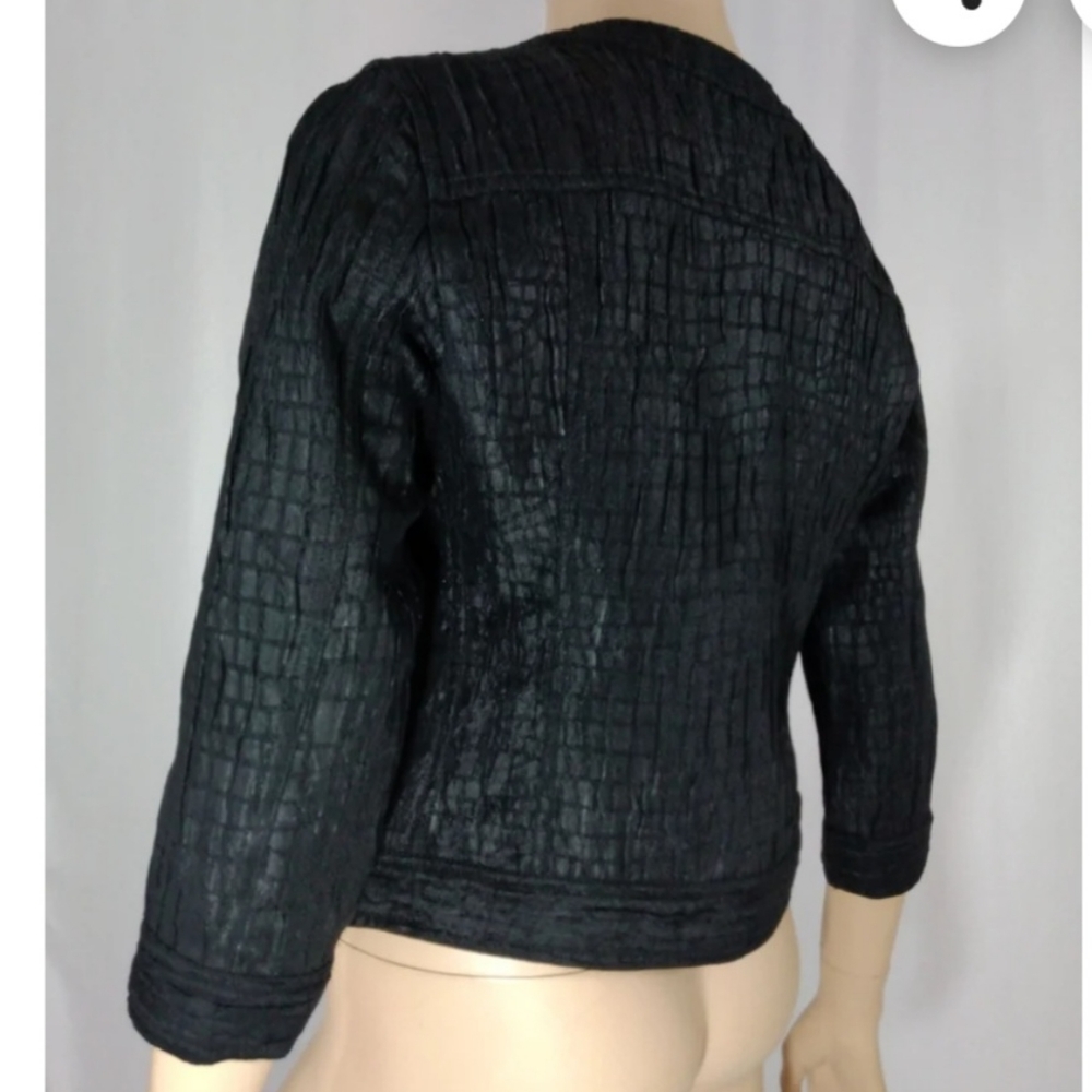 Ruby Rd. Black Textured Button Front Jacket Size … - image 5
